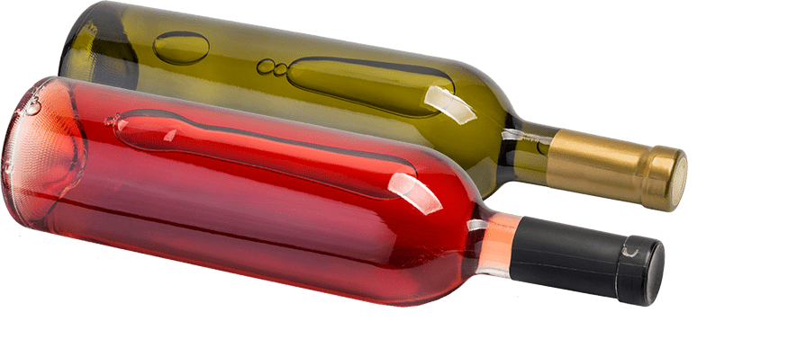 two wine bottles laying down at Grapevine Distributors